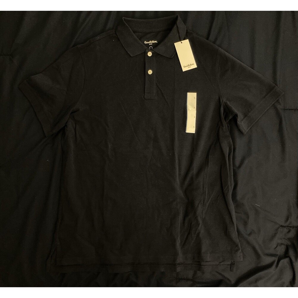 Large Goodfellow & CO - 1 Piece Men’s T-shirt | solid dark blue with 2 buttons